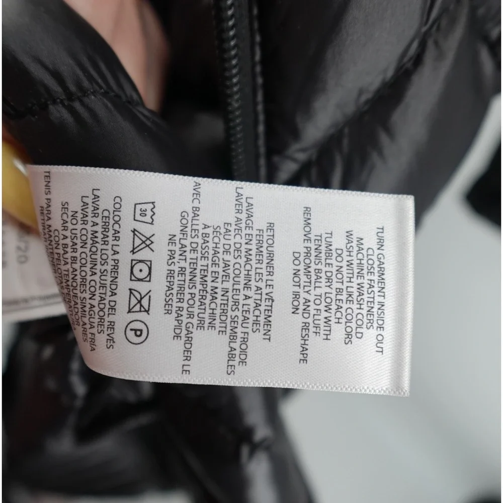 Lauren Ralph Lauren Womens Black Diamond Quilted Down Puffer Coat Hooded XL - Picture 9 of 11